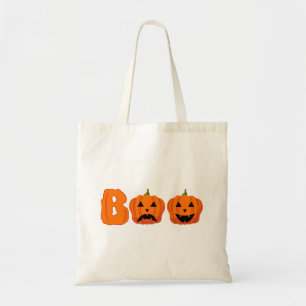 halloween boo shirt funny reacting face pumpkin tote bag