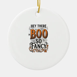 Halloween Boo Shirt Vintage Engraving Spooky Cute Ceramic Ornament