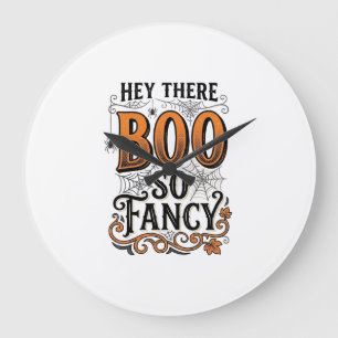 Halloween Boo Shirt Vintage Engraving Spooky Cute Large Clock