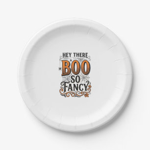 Halloween Boo Shirt Vintage Engraving Spooky Cute Paper Plate