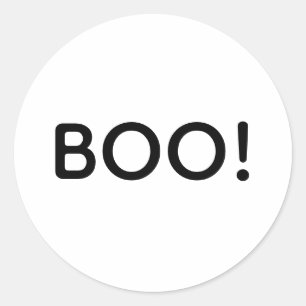 Halloween BOO! Simple Typography Gift Treat Bag Classic Round Sticker