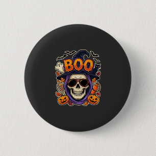 Halloween Boo Skull Sunglasses Vector 6 Cm Round Badge
