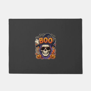 Halloween Boo Skull Sunglasses Vector Doormat