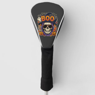 Halloween Boo Skull Sunglasses Vector Golf Head Cover
