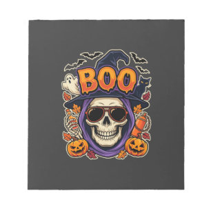 Halloween Boo Skull Sunglasses Vector Notepad
