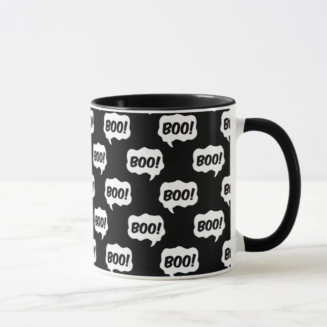Halloween Boo Speech Bubble Pattern Mug (Right)