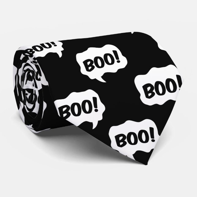 Halloween Boo Speech Bubble Tie (Rolled)