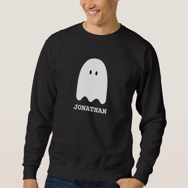 Halloween boo spooky Ghost Personalised Name Sweatshirt (Front)