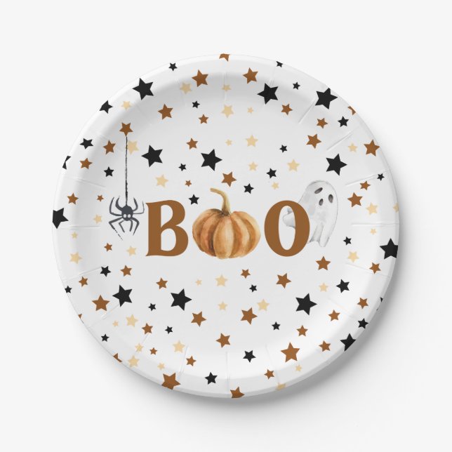 Halloween Boo Table decor Paper Plate (Front)