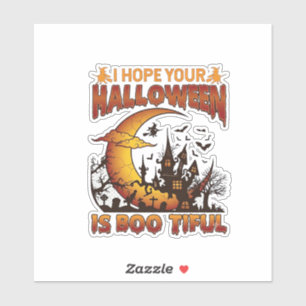 Halloween Boo Tiful Haunted House Crescent Moon Ba