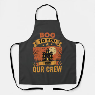 Halloween Boo To You Haunted House Crew Design Apron