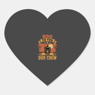 Halloween Boo To You Haunted House Crew Design Heart Sticker