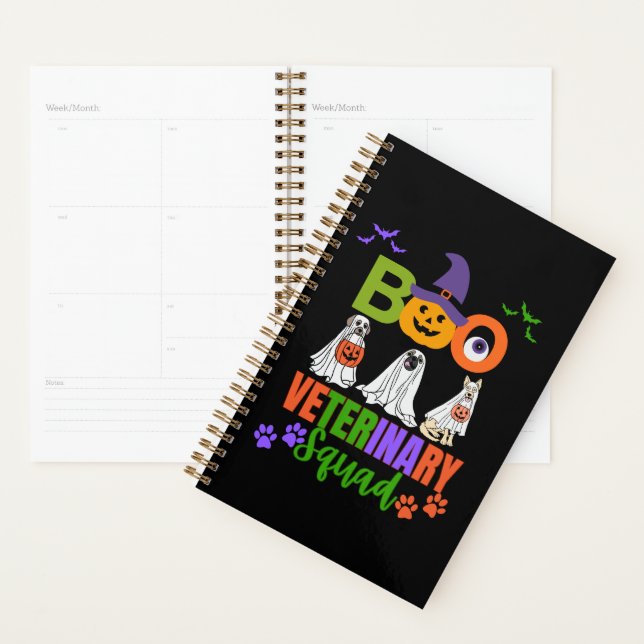 Halloween Boo Veterinary Squad Coworkers Matching Planner (Display)