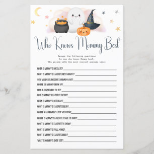 Halloween Boo Who know mummy best Shower Game