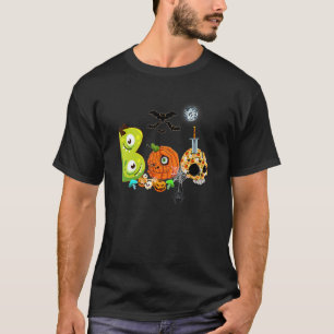 Halloween Boo With Spiders And Witch Hat Skull Boy T-Shirt