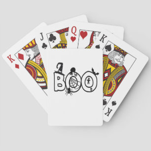 Halloween Boo with Witches Hat Black Cat Spider Playing Cards