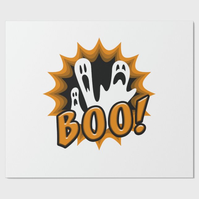 Halloween Boo! Wrapping Paper (Flat)