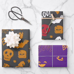 Halloween Boo! Wrapping Paper Sheet