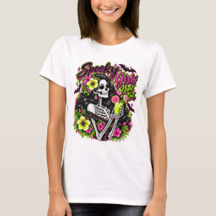 Halloween Boo-ze Night Skeleton Girl T-Shirt