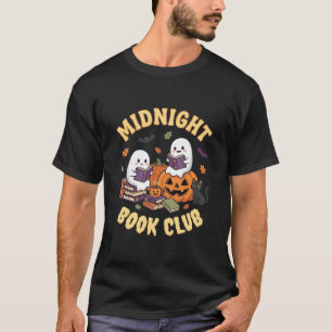 Halloween Book Club Ghost Reading Pumpkin Design_1 T-Shirt