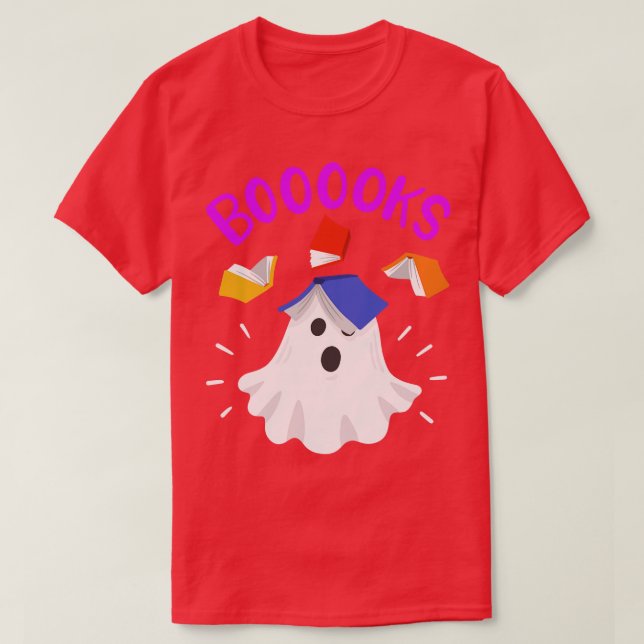 Halloween Book Ghost T-Shirt (Design Front)