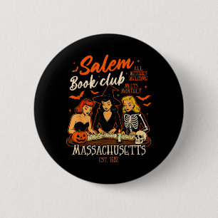 Halloween Book Reading Witch Salem Book Club 6 Cm Round Badge