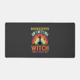 Halloween Bookkeeper by Day Witch by Night Design Desk Mat