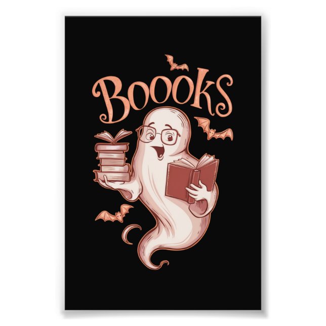 Halloween Books Librarian Teacher Reader Reading Photo Print (Front)
