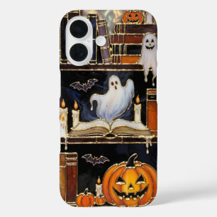 Halloween Bookshelf Phone Case Ghost Pumpkin Cosy