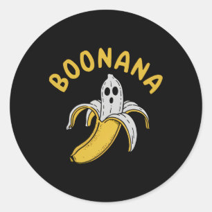 Halloween Boonana Funny Skeleton Inside Nana Quirk Classic Round Sticker