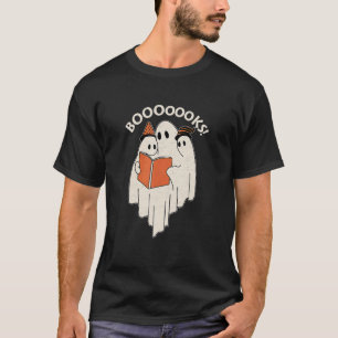 Halloween Booooks Cute Ghost Reading Library Books T-Shirt