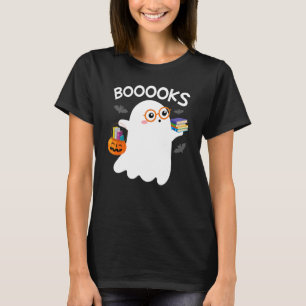 Halloween Booooks Cute Ghost Reading Library Books T-Shirt