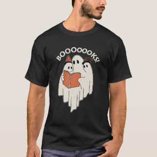 Halloween Booooks Cute Ghost Reading Library Books T-Shirt