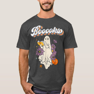 Halloween Booooks Cute Ghost Reading Library Books T-Shirt