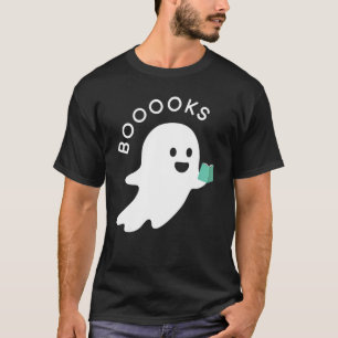 Halloween Booooks Ghost Reading Boo Read Books Lib T-Shirt