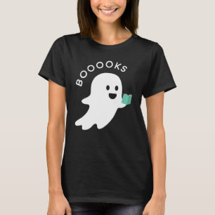 Halloween Booooks Ghost Reading Boo Read Books Lib T-Shirt