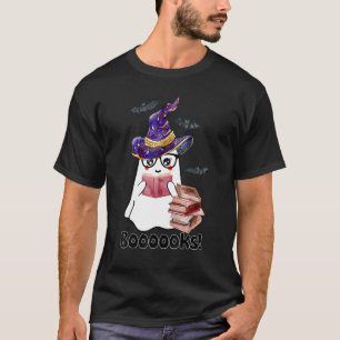 Halloween Booooks Ghost Reading Boo Read Books Lib T-Shirt