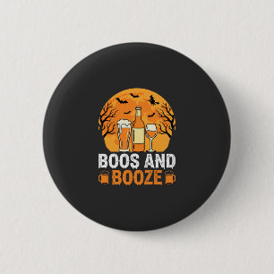 Halloween Boos and Booze Drinking Party Design 6 Cm Round Badge