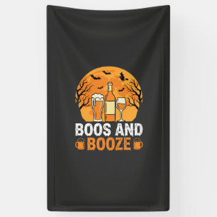 Halloween Boos and Booze Drinking Party Design Banner
