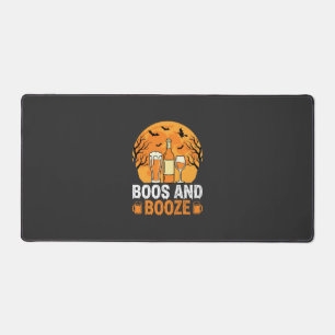 Halloween Boos and Booze Drinking Party Design Desk Mat