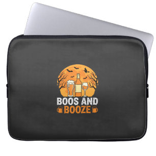 Halloween Boos and Booze Drinking Party Design Laptop Sleeve