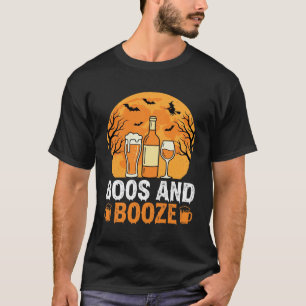 Halloween Boos and Booze Drinking Party Design T-Shirt