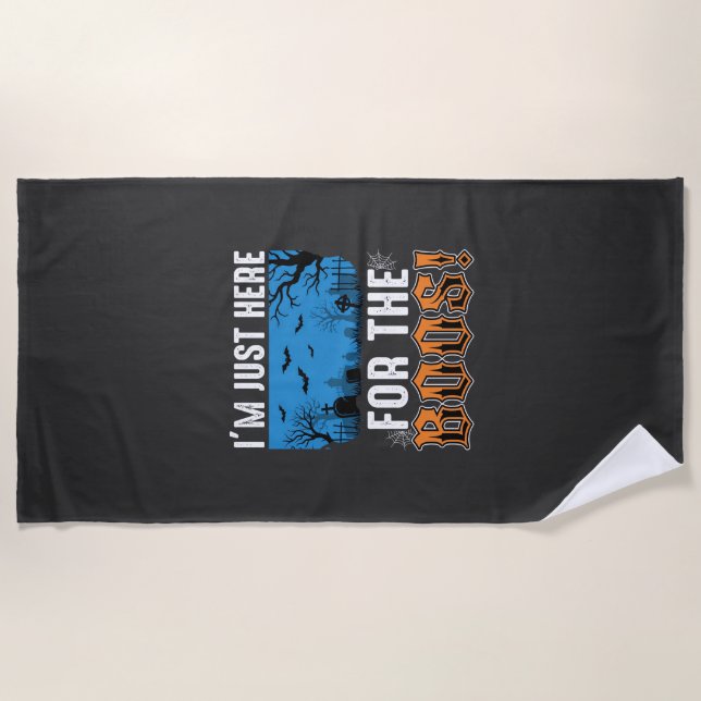 Halloween Boos Ghost Graveyard Vector Design_1 Beach Towel (Front)