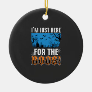 Halloween Boos Ghost Graveyard Vector Design_1 Ceramic Ornament