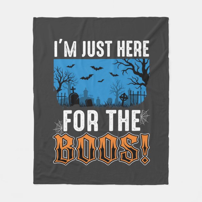 Halloween Boos Ghost Graveyard Vector Design_1 Fleece Blanket (Front)