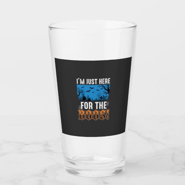 Halloween Boos Ghost Graveyard Vector Design_1 Glass (Front)