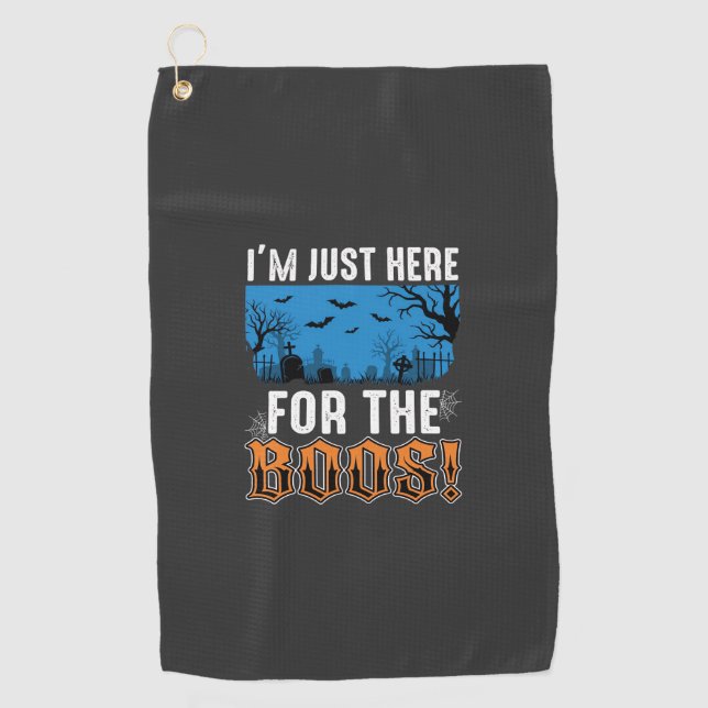 Halloween Boos Ghost Graveyard Vector Design_1 Golf Towel (Front)