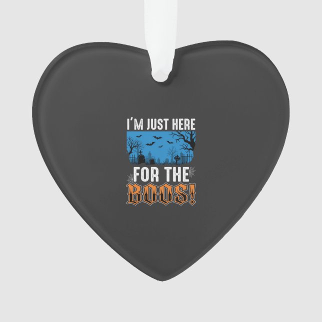 Halloween Boos Ghost Graveyard Vector Design_1 Ornament (Front)