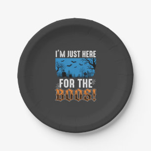 Halloween Boos Ghost Graveyard Vector Design_1 Paper Plate