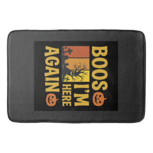 Halloween Boos Im Here Again Retro Graveyard Desig Bath Mat